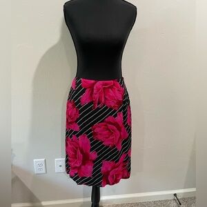Harold's pencil skirt striped floral size 2 rose